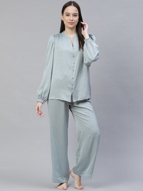 

Marks & Spencer Women Green Printed Night suit