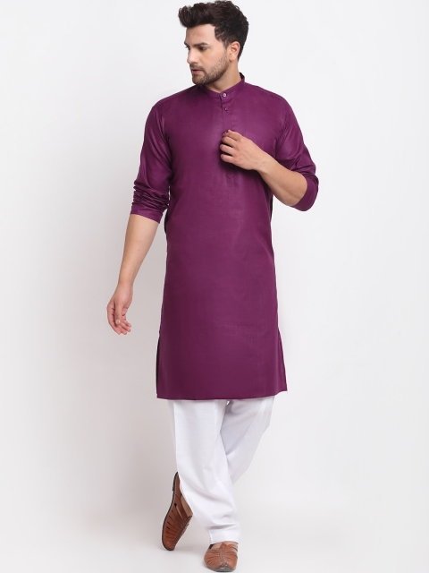 

Benstoke Men Purple Regular Kurta with Salwar