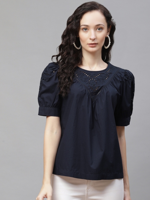 

Marks & Spencer Navy Blue Blouson Top