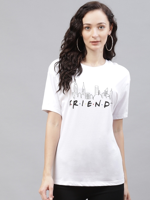 

Marks & Spencer Women White Typography Printed Loose T-shirt