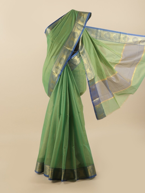 

Pothys Green & Gold Tissue Saree