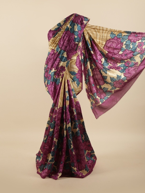

Pothys Multicoloured Floral Sequinned Pure Silk Saree, Multi