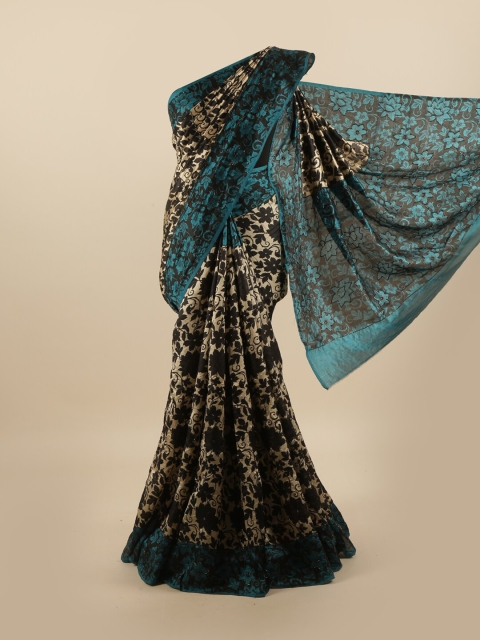 

Pothys Beige & Black Floral Beads and Stones Pure Silk Saree