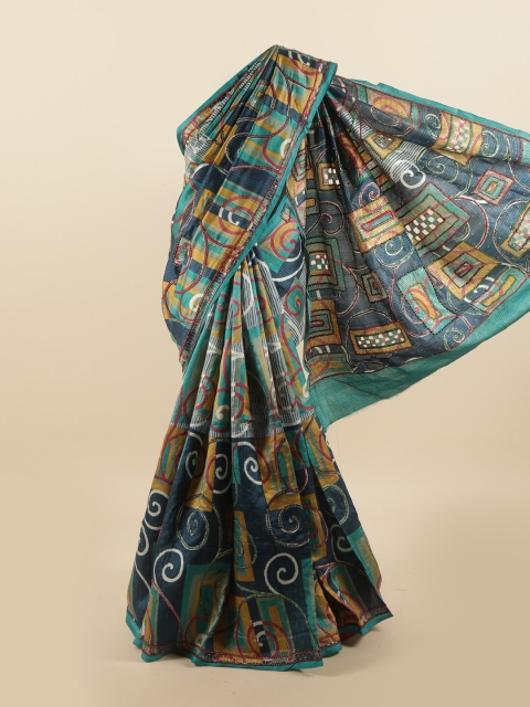 

Pothys Multicoloured Beads & Stones Pure Dupion Silk Saree, Multi