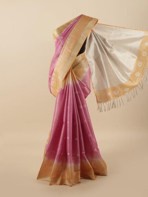 

Pothys Pink & Beige Woven Design Zari Saree