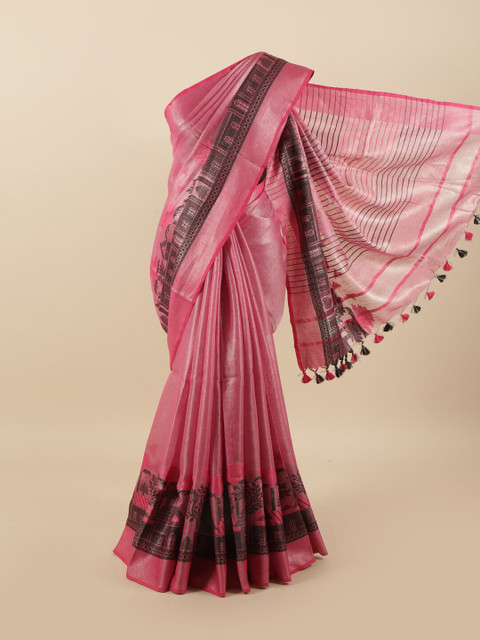 

Pothys Pink & Black Zari Saree