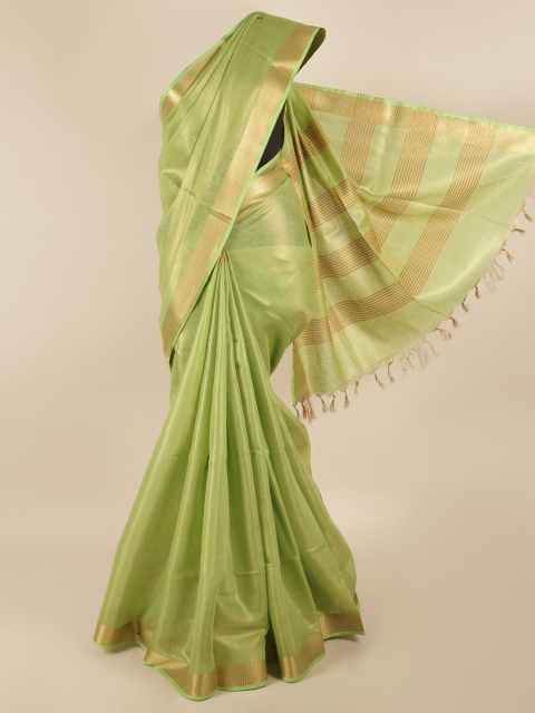 

Pothys Green & Gold-Coloured Linen Blend Saree