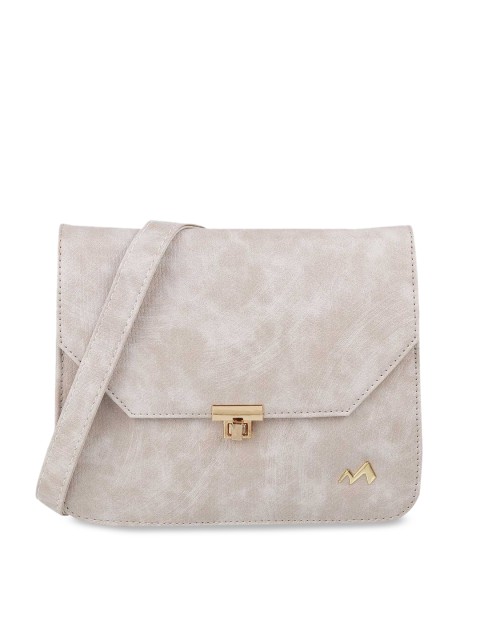 

Metro Women Beige Textured PU Swagger Sling Bag
