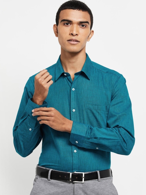 

max Men Teal Opaque Formal Shirt