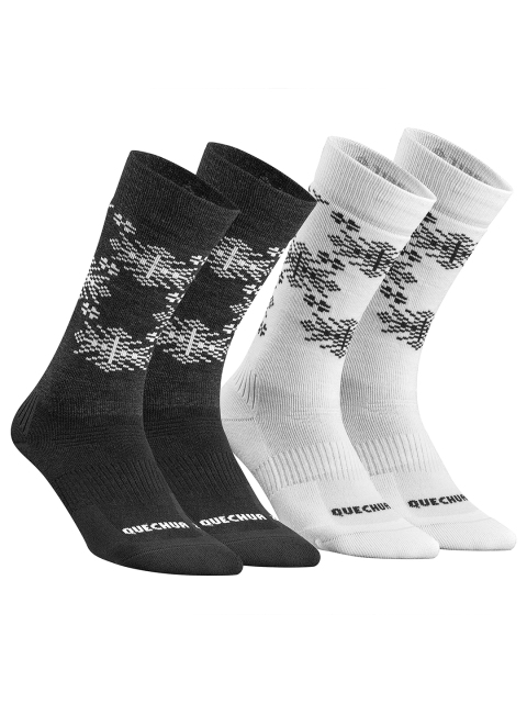 

Quechua By Decathlon Unisex Pack of 2 Assorted Socks, Black