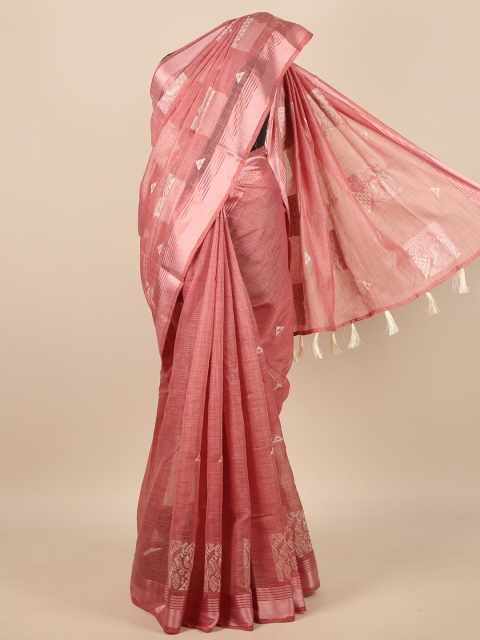 

Pothys Mauve & Off White Ethnic Motifs Zari Saree