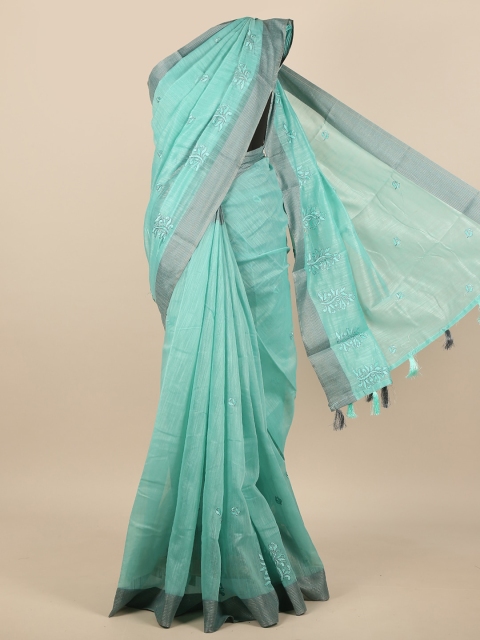 

Pothys Blue & Grey Ethnic Motifs Saree