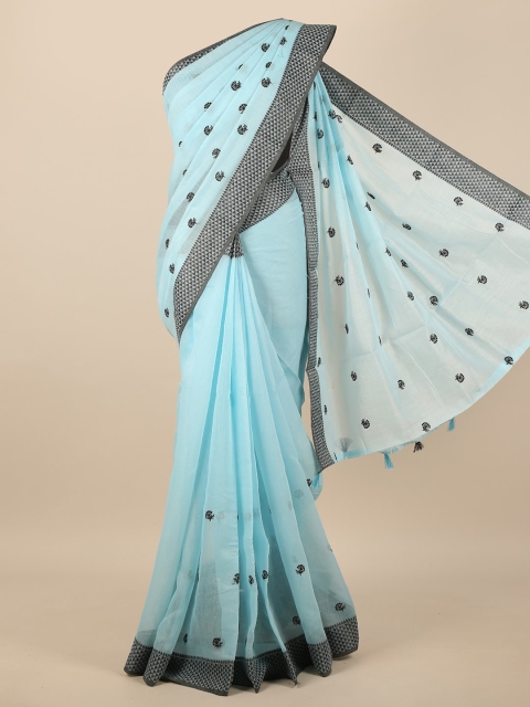 

Pothys Blue & Black Ethnic Motifs Saree