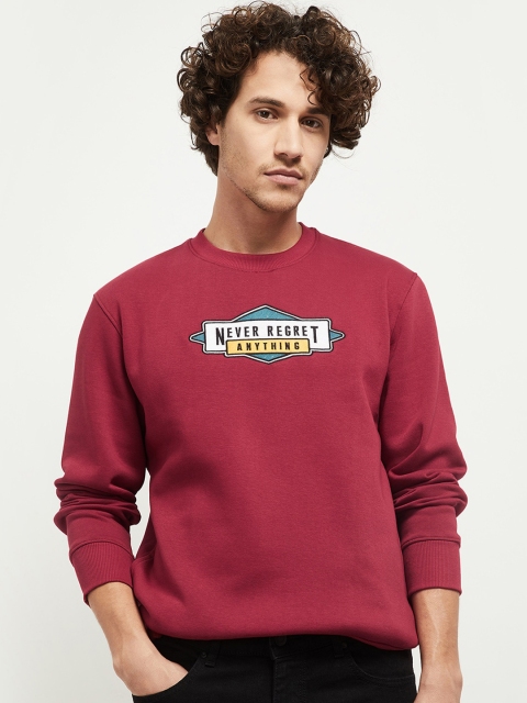 

max Men Red Printed Sweatshirt