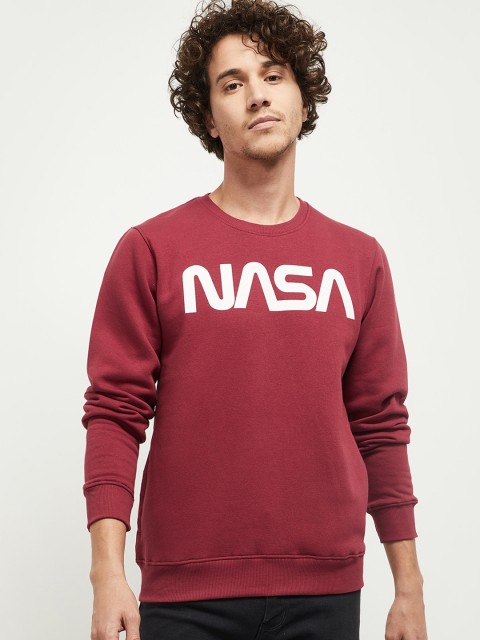 

max Men Red Printed Sweatshirt