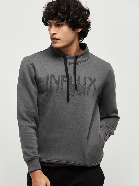 

max Men Grey Printed Sweatshirt