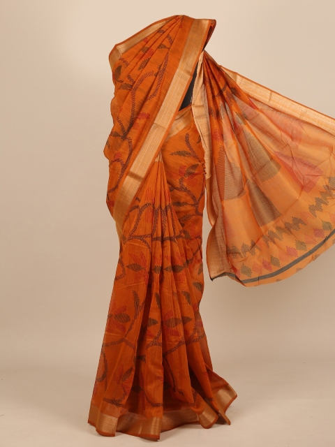 

Pothys Rust & Black Zari Saree