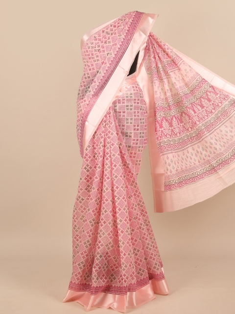 

Pothys Pink & Peach-Coloured Ethnic Motifs Saree