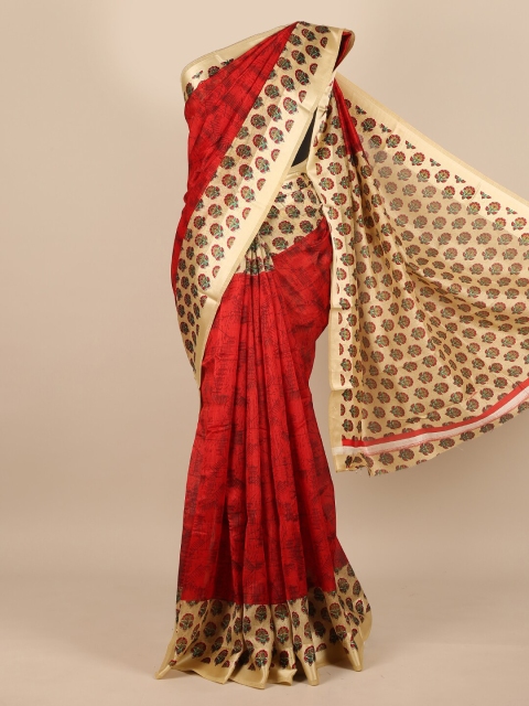 

Pothys Red & Cream-Coloured Ethnic Motifs Saree