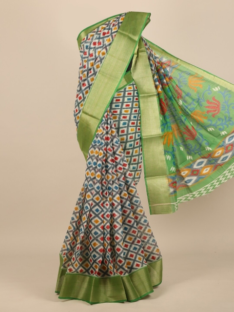 

Pothys White & Green Saree