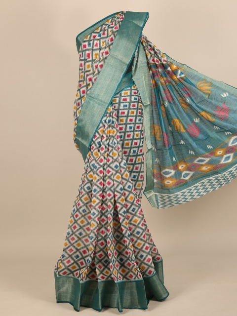 

Pothys White & Green Saree