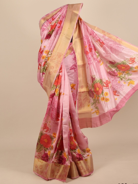 

Pothys Pink & Red Floral Saree
