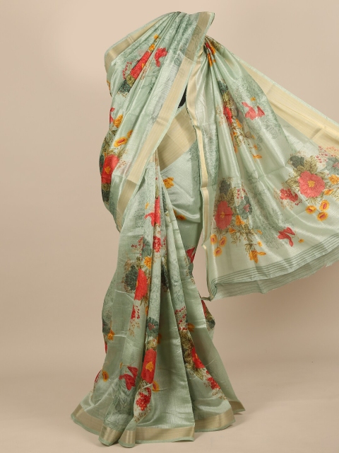 

Pothys Green & Red Floral Saree