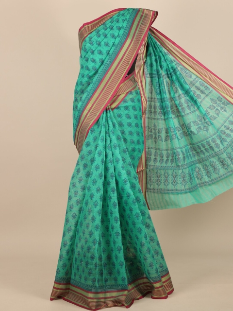 

Pothys Green & Red Ethnic Motifs Saree