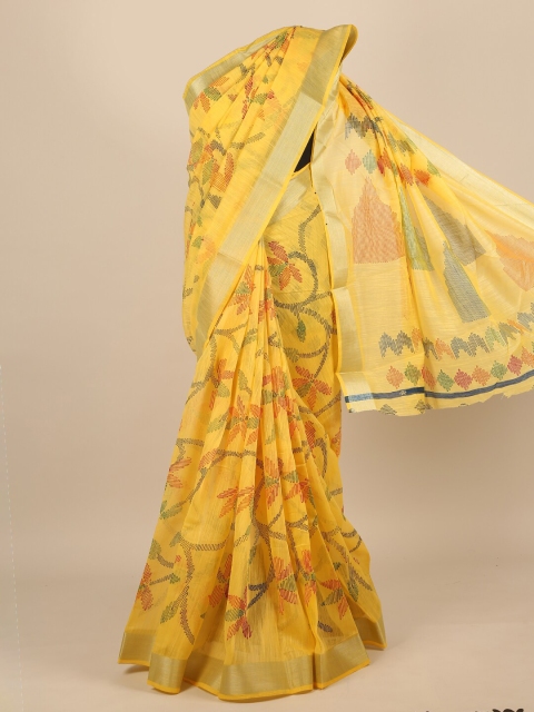 

Pothys Yellow & Red Floral Saree