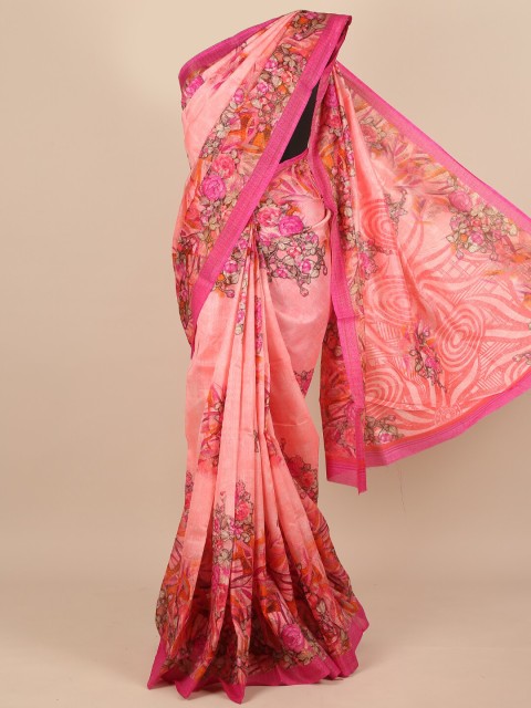 

Pothys Pink & Orange Floral Saree