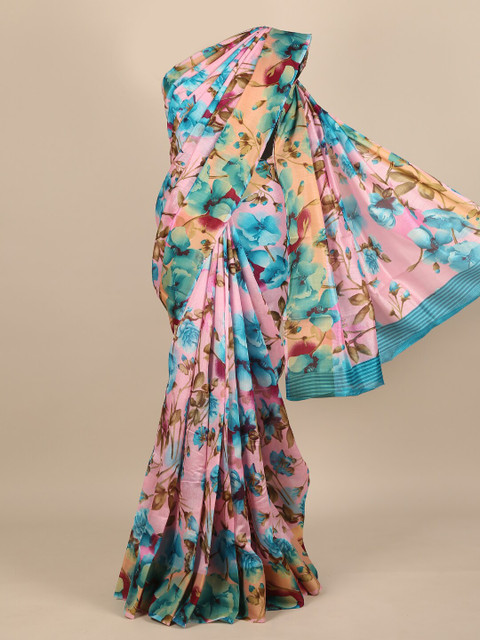 

Pothys Women Multicoloured Cotton Blend Floral Printed Saree, Multi