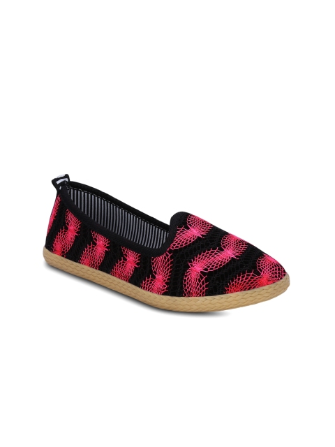

Get Glamr Women Black Woven Regular Slip-On Sneakers