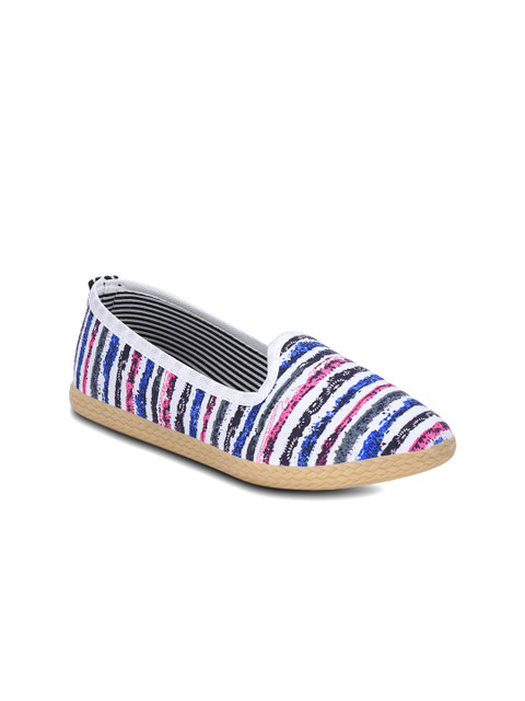

Get Glamr Women Multicoloured Striped Regular Slip-On Sneakers, Multi