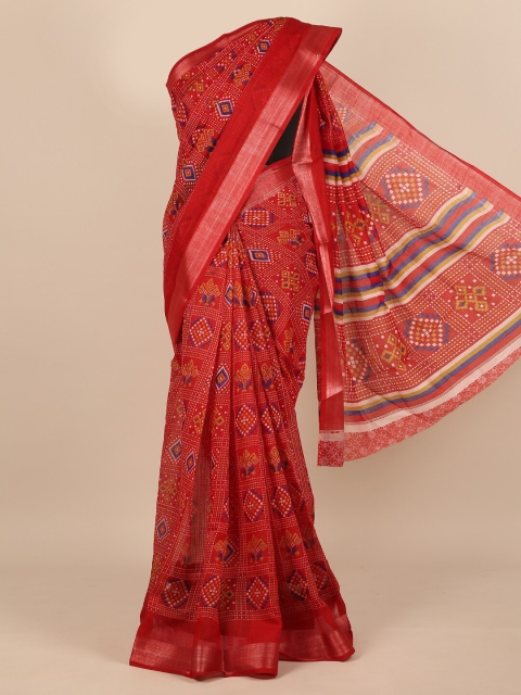 

Pothys Women Red Cotton Blend Geometric Printed Saree
