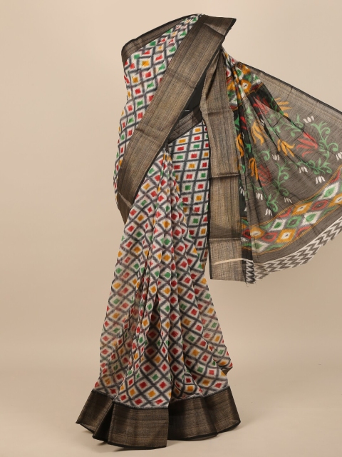 

Pothys Women Multicoloured Cotton Blend Geometric Printed Saree, Multi