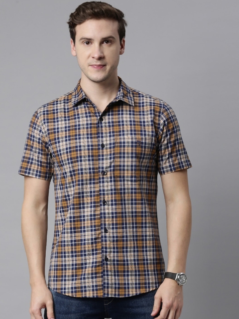 

Joven Men Brown Slim Fit Tartan Checks Opaque Checked Casual Shirt