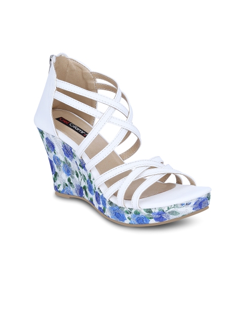 

Get Glamr Women White Printed Wedges