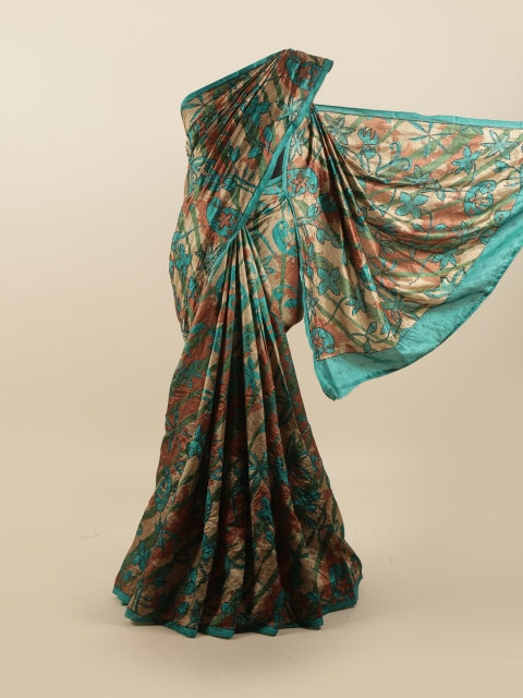 

Pothys Multicoloured Floral Printed Beads & Stones Pure Dupion Silk Saree, Multi