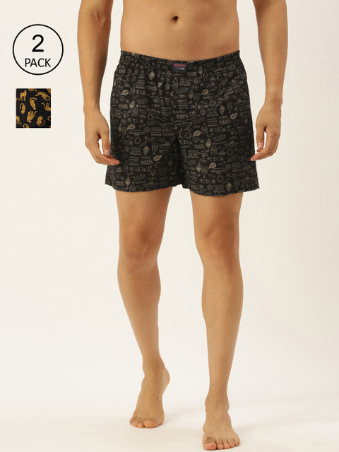 

IVOC Pack of 2 Black Printed Cotton Boxers 14726754-1-14726762-1