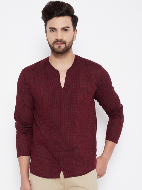 

even Men Maroon Pure Cotton Kurta