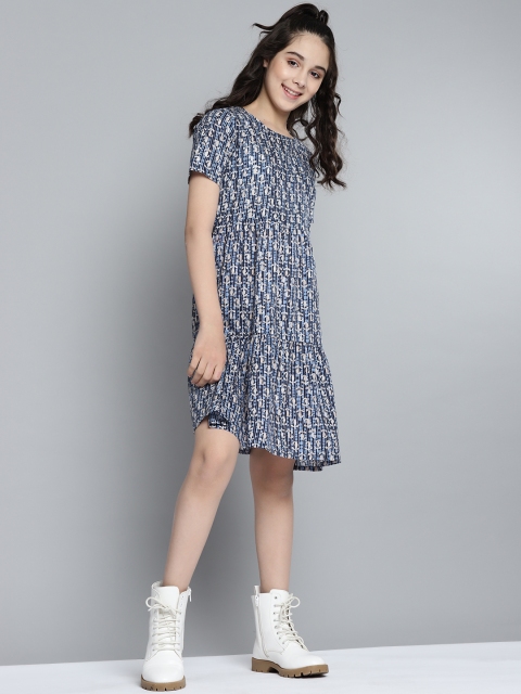 

YK Blue Printed Ethnic Motif Dress
