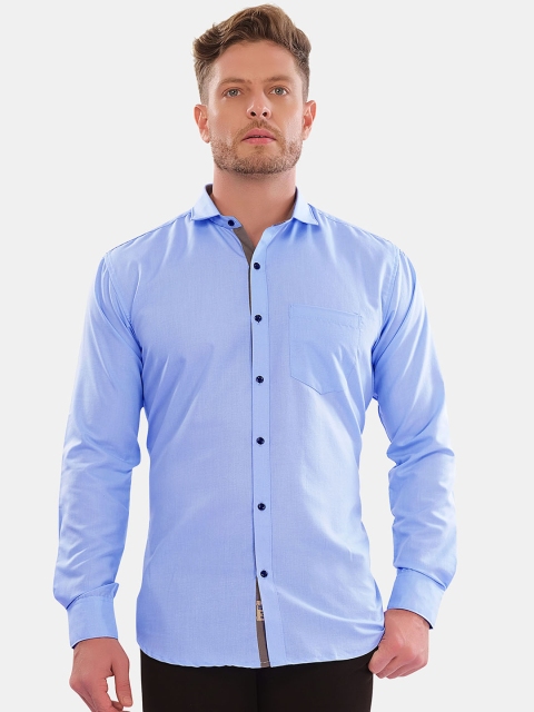 

VeBNoR Men Blue Opaque Casual Shirt