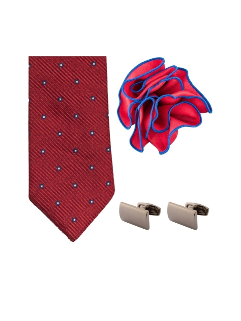 

The Tie Hub Red Polka Microfiber Reversible Necktie Accessory Gift Set
