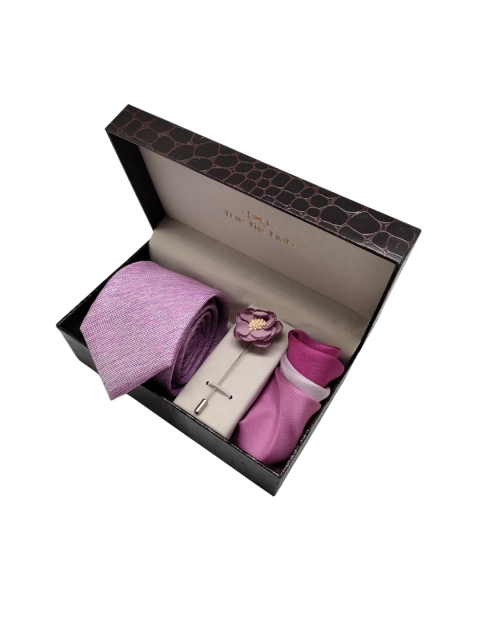 

The Tie Hub Men Pink Solid Accessory Gift Set