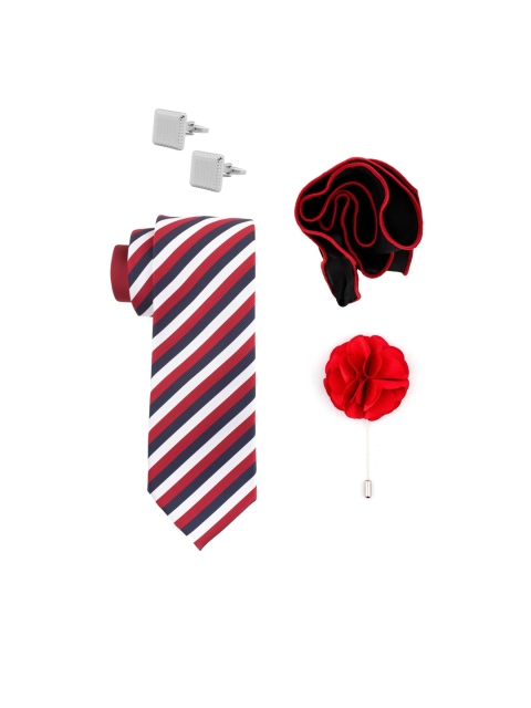 

The Tie Hub Men Red& Black Accessory Gift Set