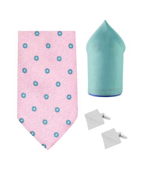 

The Tie Hub Pink Floral Microfiber Reversible Necktie Accessory Gift Set