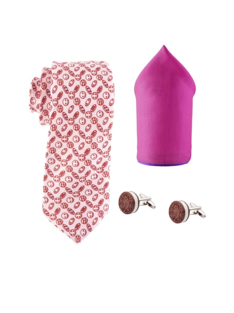 

The Tie Hub Men Pink & Magenta Accessory Gift Set