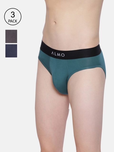 

Almo Wear Men Pack Of 3 Solid Basic Briefs - Dario-B-GBLSG, Grey