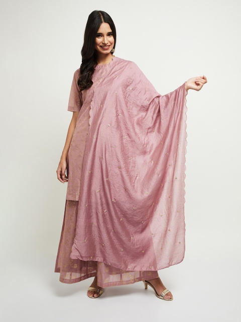

max Purple & Gold Ethnic Motifs Embroidered Dupatta with Sequinned