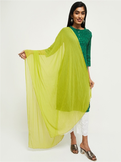 

max Yellow Dupatta with Tasselled